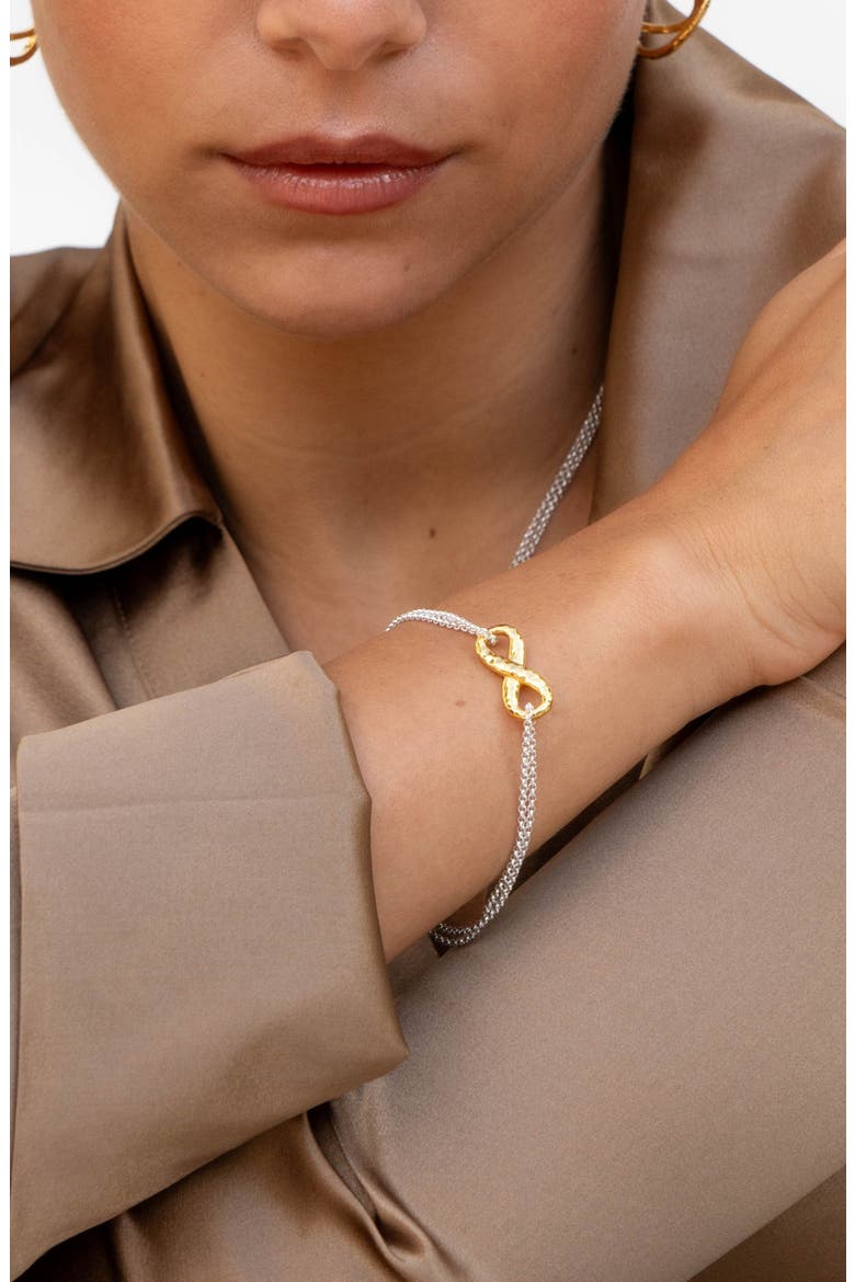 Entwined Infinity Bracelet, Alternate, color, Silver and Gold
