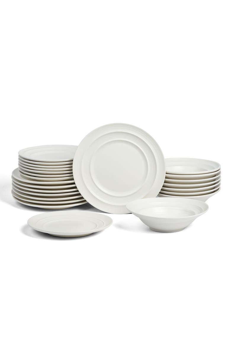Celeste Stoneware 24-Piece Dinnerware Set, Main, color, Beige
