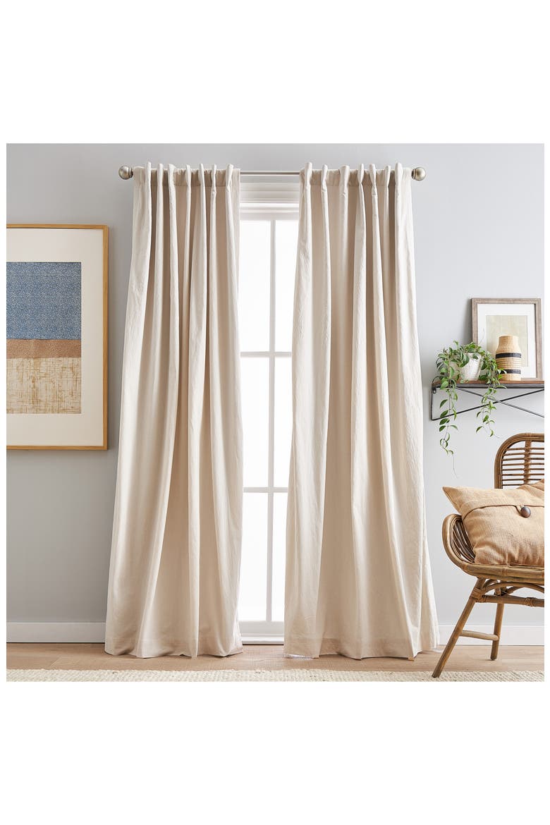 Sanctuary Set of 2 Lined Linen Curtain Panels, Alternate, color, LINEN