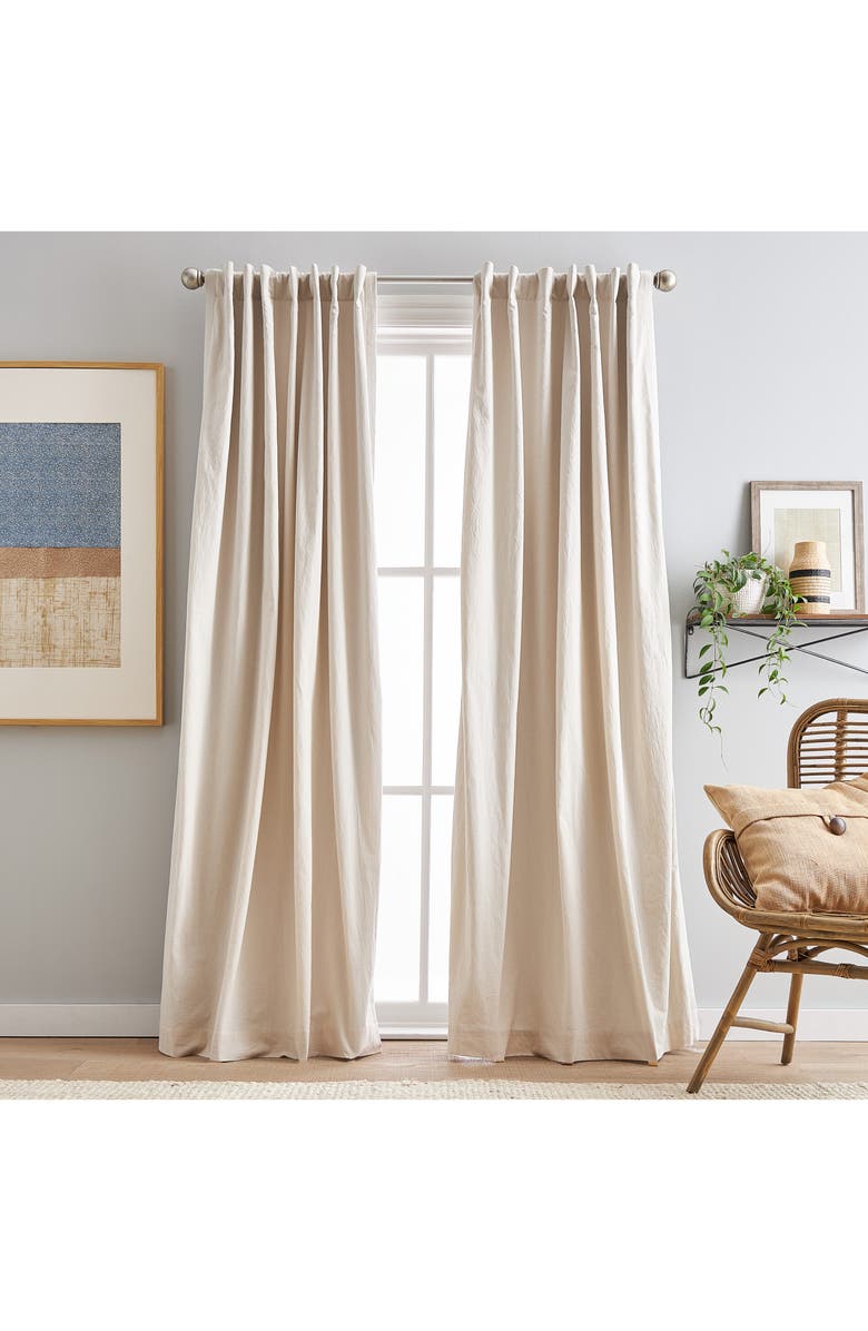 Peri Home Sanctuary Set of 2 Lined Linen Curtain Panels, Alternate, color, Linen