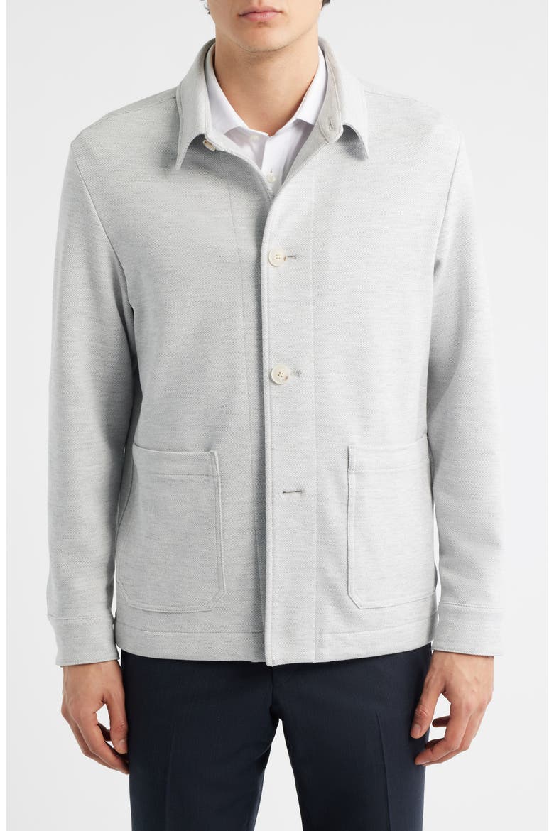 Carper Knit Shirt Jacket, Alternate, color, SILVER
