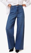Habitual Gemma Studded Wide Leg Jeans