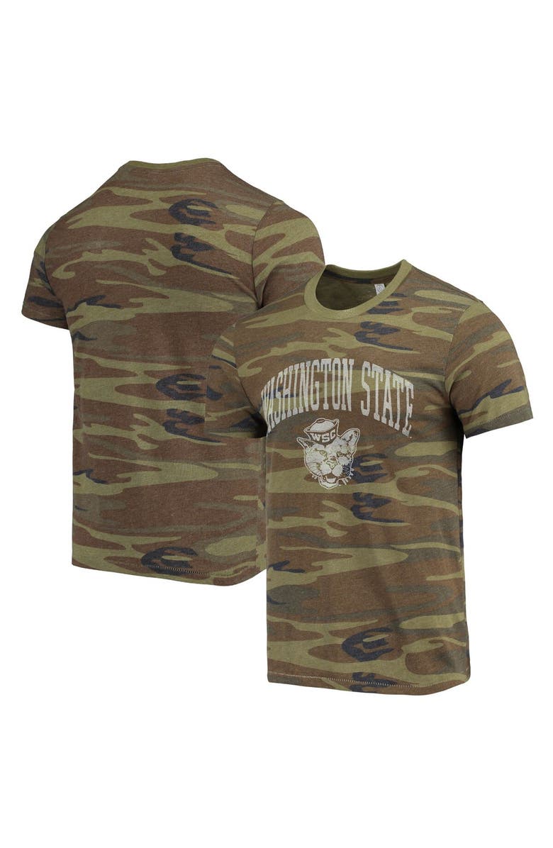ALTERNATIVE APPAREL Men's Alternative Apparel Camo Washington State Cougars Arch Logo Tri-Blend T-Shirt, Main, color, 