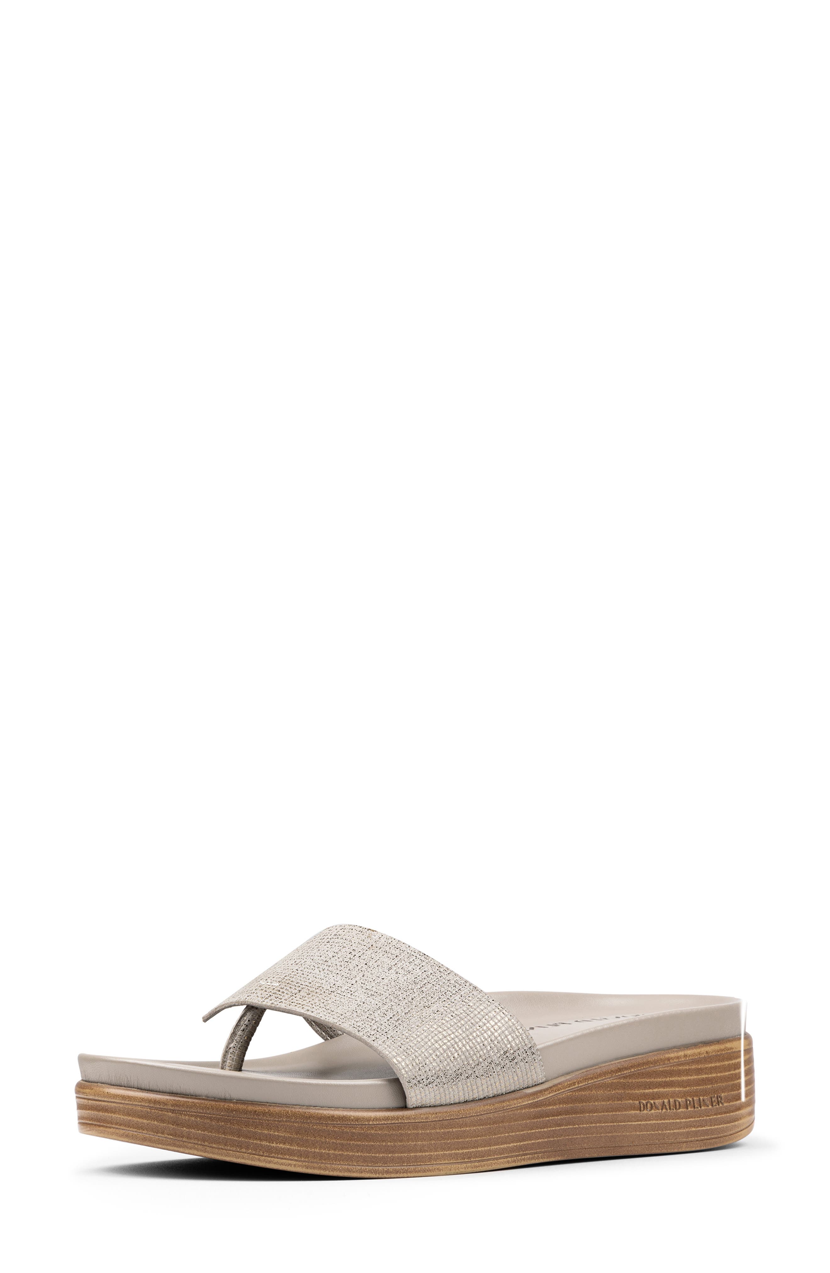 Donald Pliner Fifi Platform Wedge Flip Flop, Alternate, color, Taupe