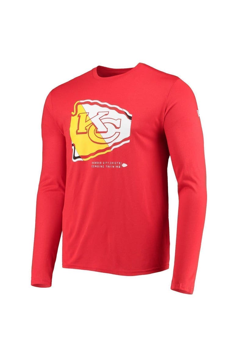 Men's New Era Red Kansas City Chiefs Combine Authentic Sections Long Sleeve T-Shirt, Alternate, color, Red
