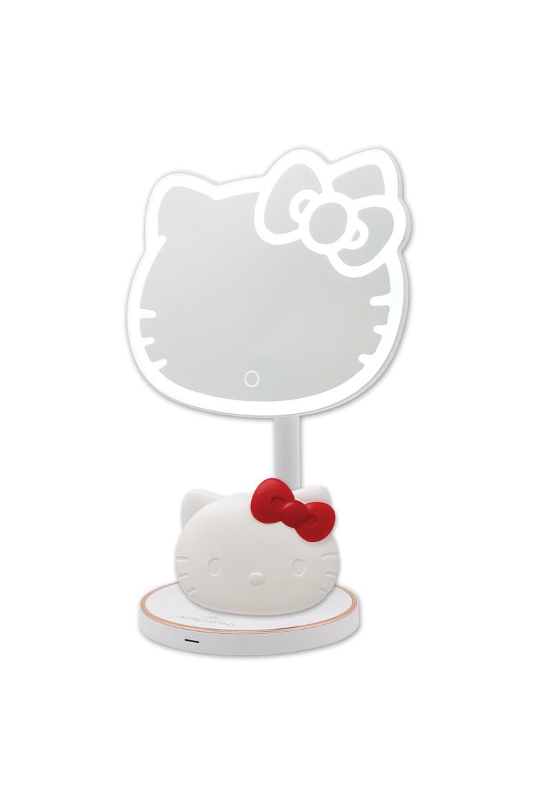 Hello Kitty LED Rechargeable Makeup Mirror and Wireless Compact Bundle, Main, color, White