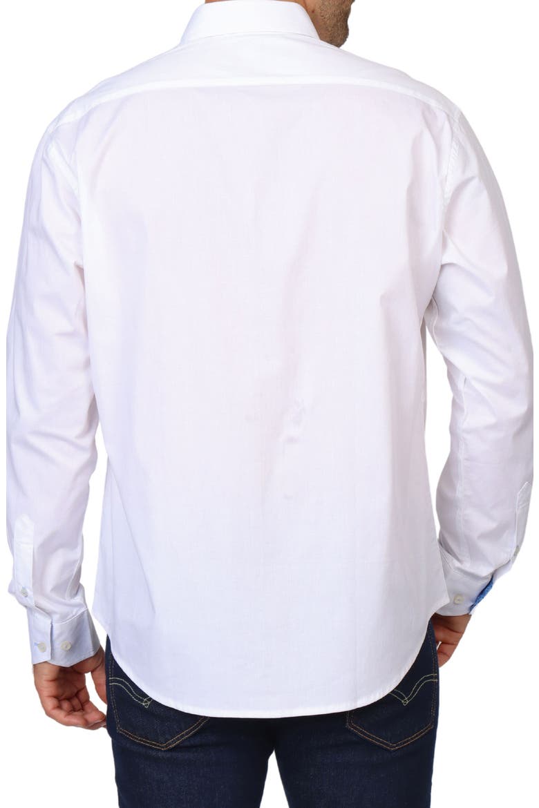 Solid Stretch Button-Down Shirt, Alternate, color, WHITE