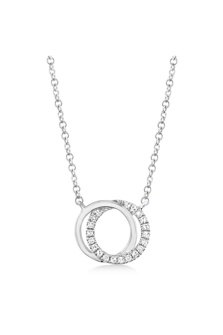 Natural Diamond Accented Love Knot Pendant Necklace 14k, Main, color, White Gold