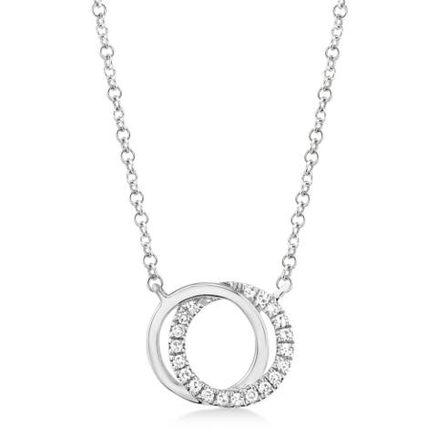 Diamond Accented Love Knot Pendant Necklace 14k