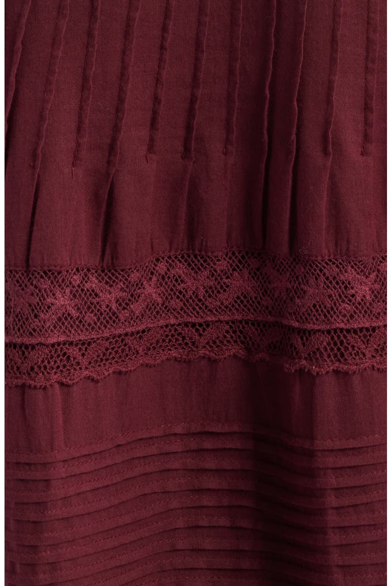 Marlowe Lace Detail Tiered Cotton Maxi Dress, Alternate, color, SPICED BERRY