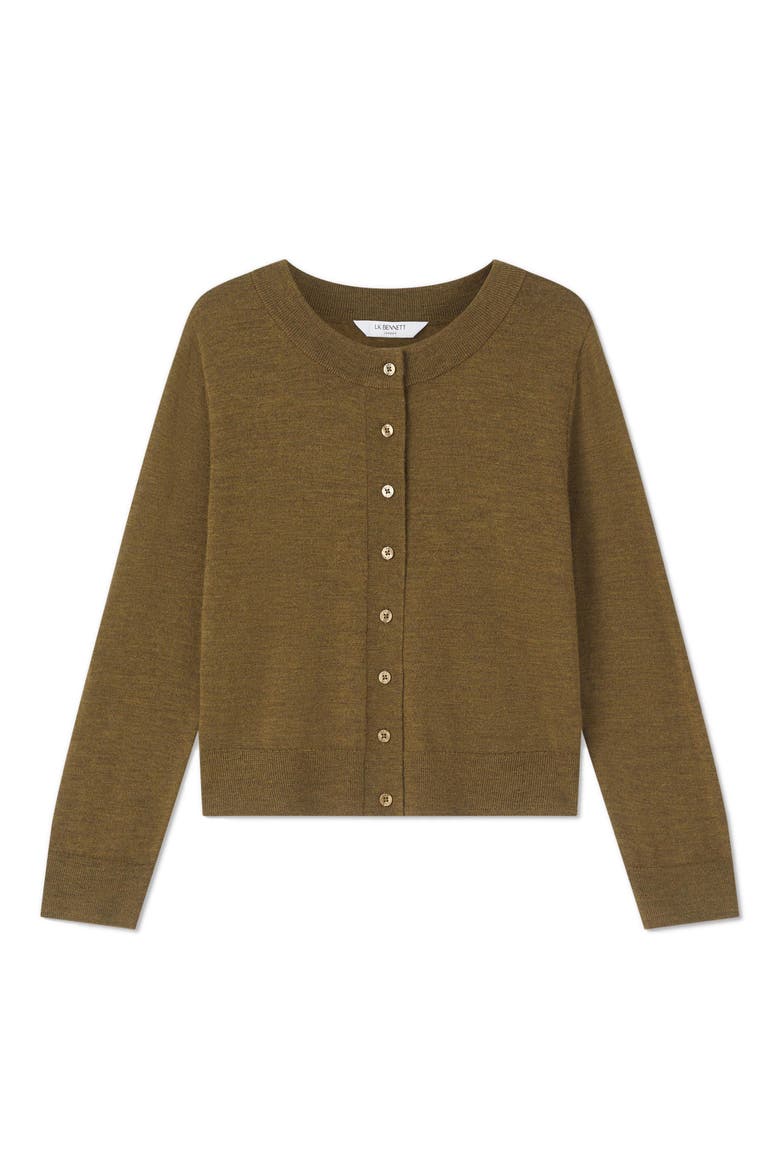 Connie Merino Wool Cardigan, Alternate, color, OLIVE GREEN