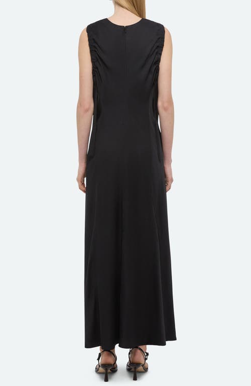 Helmut Lang Ruched Sleeveless Maxi Dress In Black