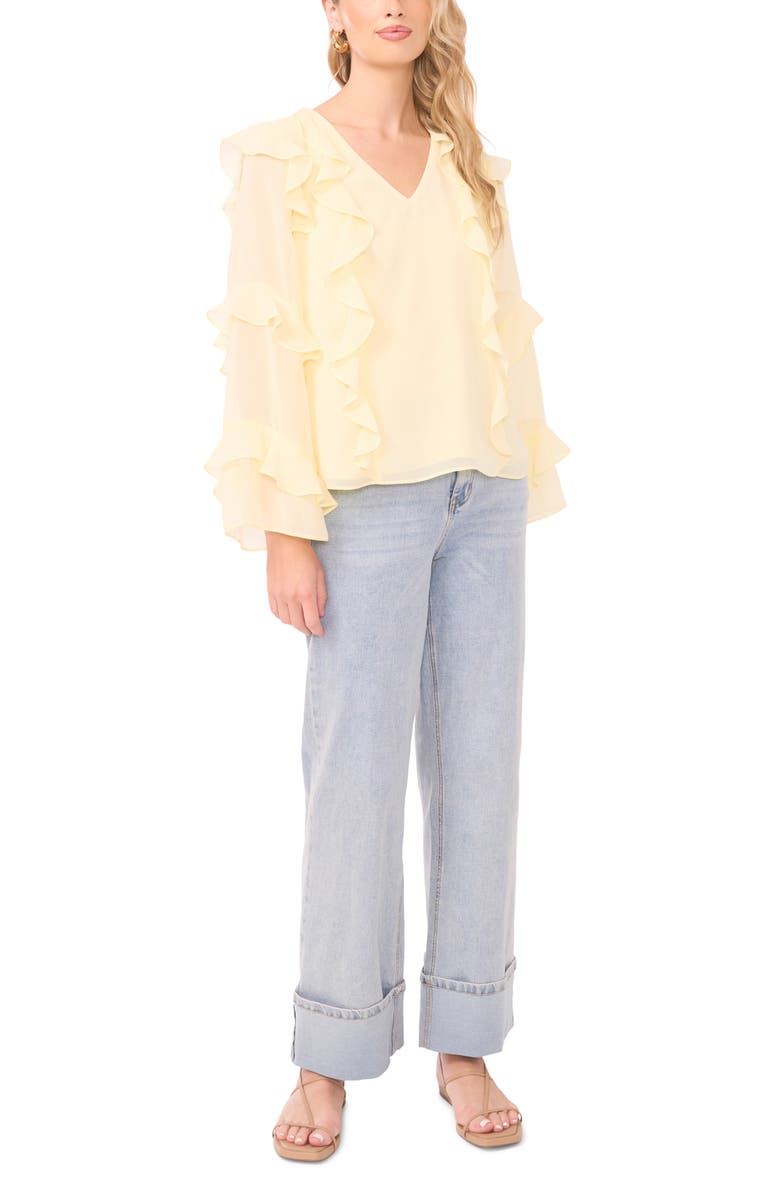 1.STATE Ruffle V-Neck Top, Alternate, color, Pastel Yellow
