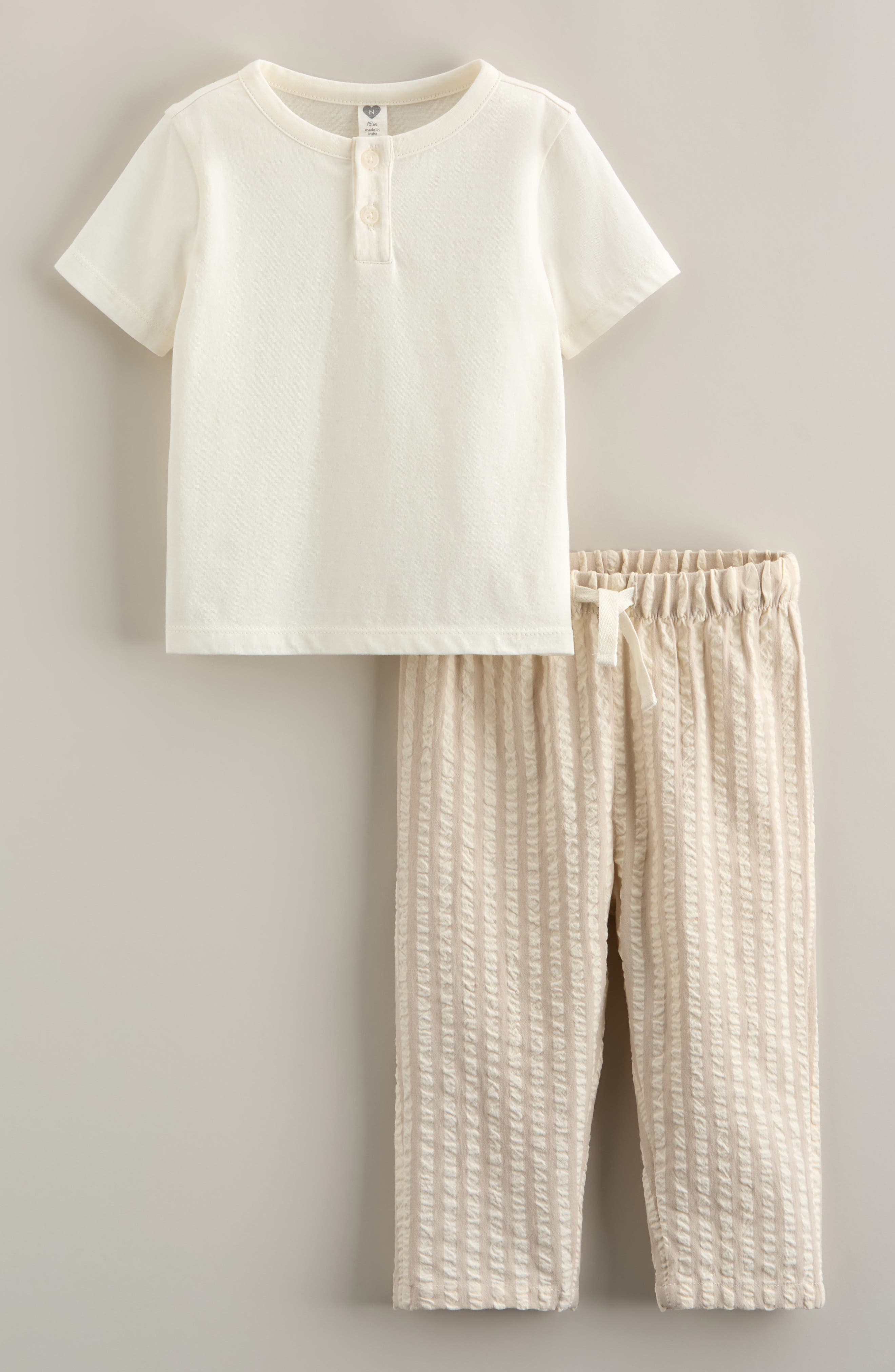 IVORY EGRET- TAN STRIPE