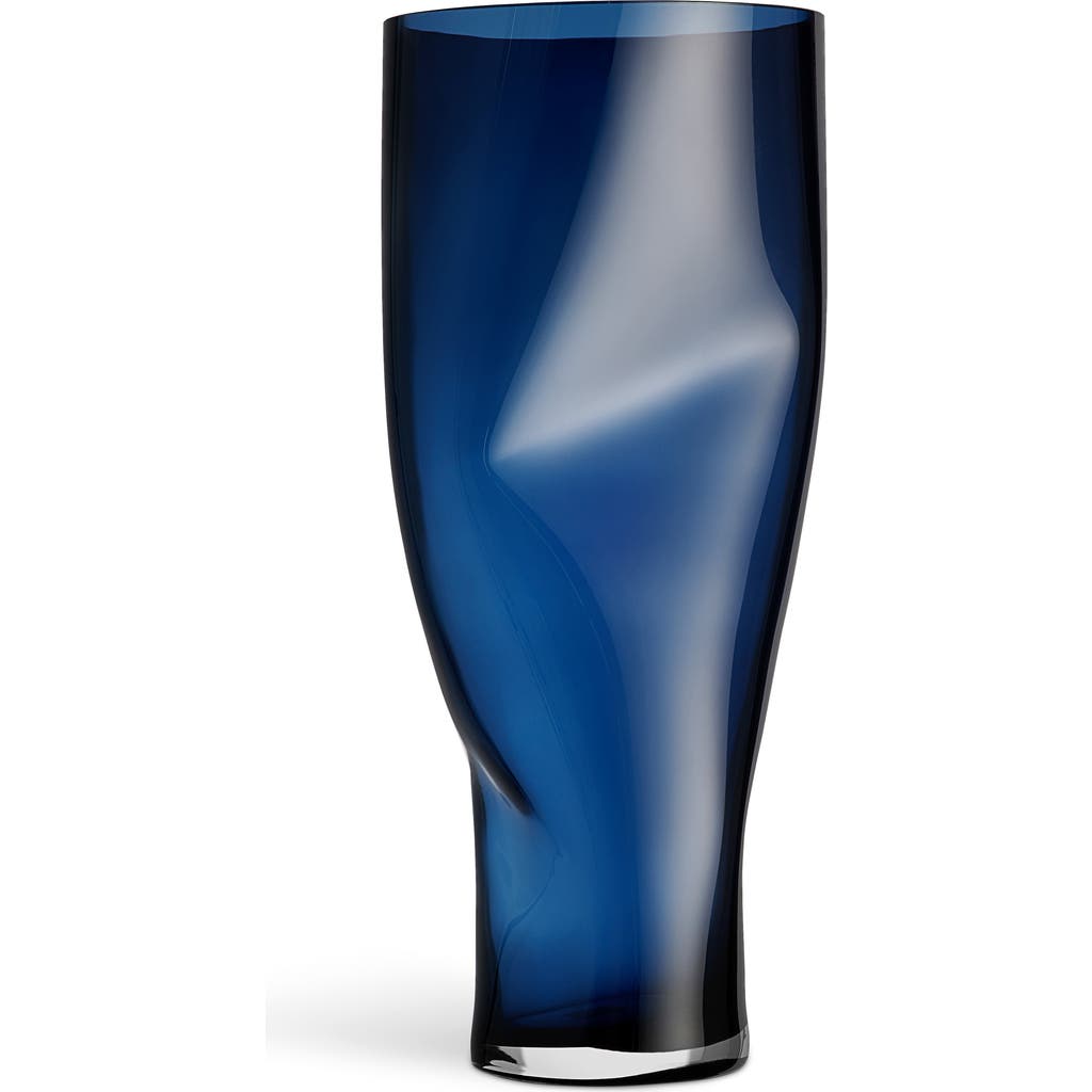 Orrefors Xl Squeeze Clear Vase In Blue