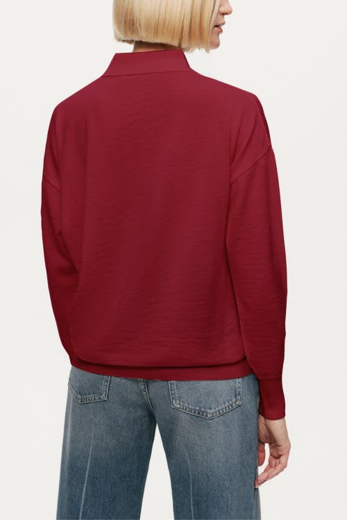 Nocturne Relaxed Polo Knit Sweater In Burgundy