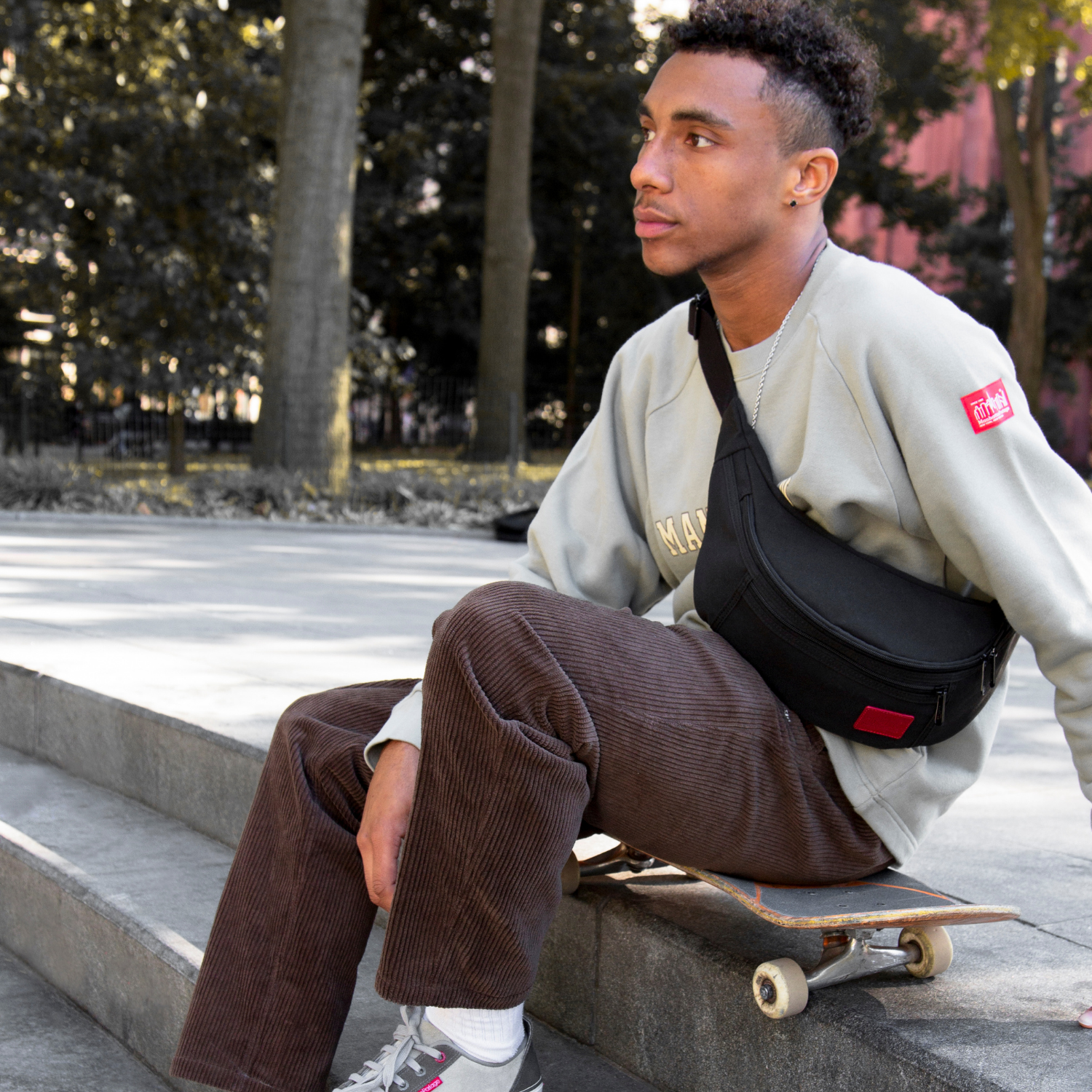 Manhattan Portage Waxed Nylon Alleycat Belt Bag, Alternate, color, Black