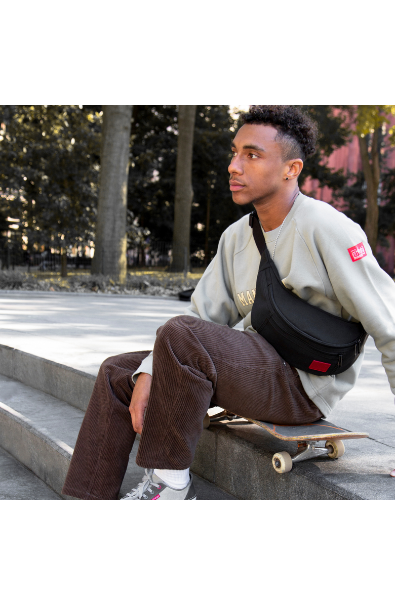 Manhattan Portage Waxed Nylon Alleycat Belt Bag, Alternate, color, Black