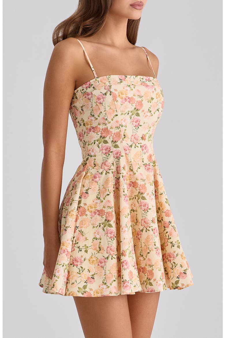 Dolly Rose Print Stretch Cotton Fit & Flare Minidress, Alternate, color, WARM ROSE PRINT