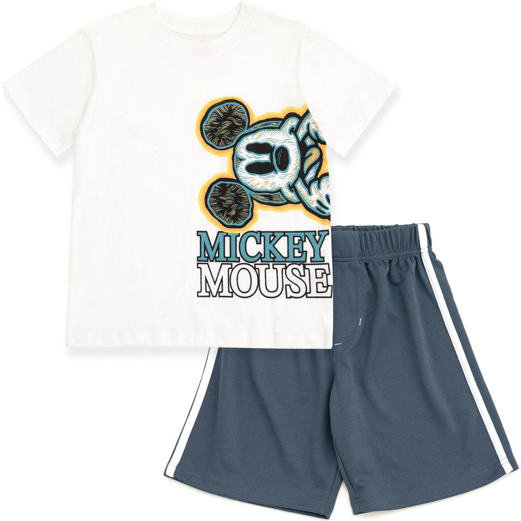 Disney Mickey Mouse & Friends T-shirt & Mesh Shorts Set In Multi