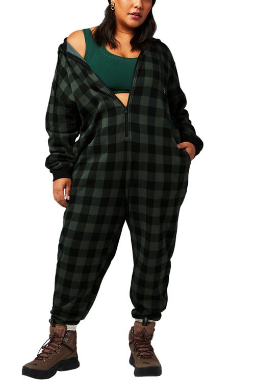 Fabletics Cozy Fleece Hooded Jumpsuit In Green