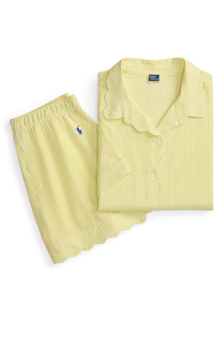 Polo Ralph Lauren Scallop Short Pajamas, Alternate, color, Lemon Verbina