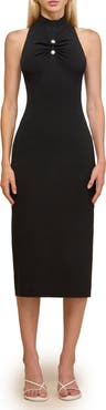Cult Gaia Collin Sleeveless Mock Neck Knit Midi Dress