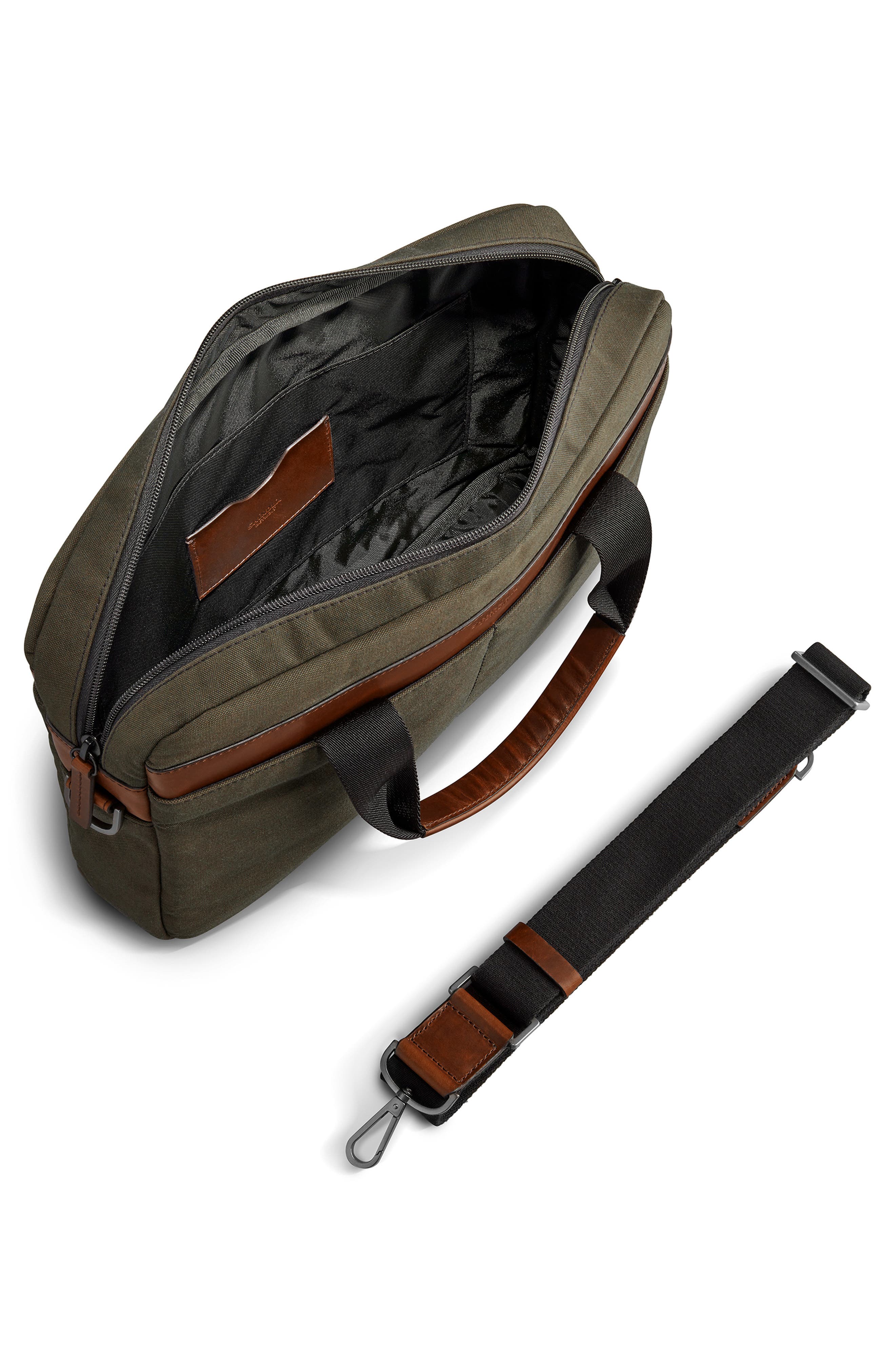 Mack Waxed Canvas Briefcase, Alternate, color, MOSS