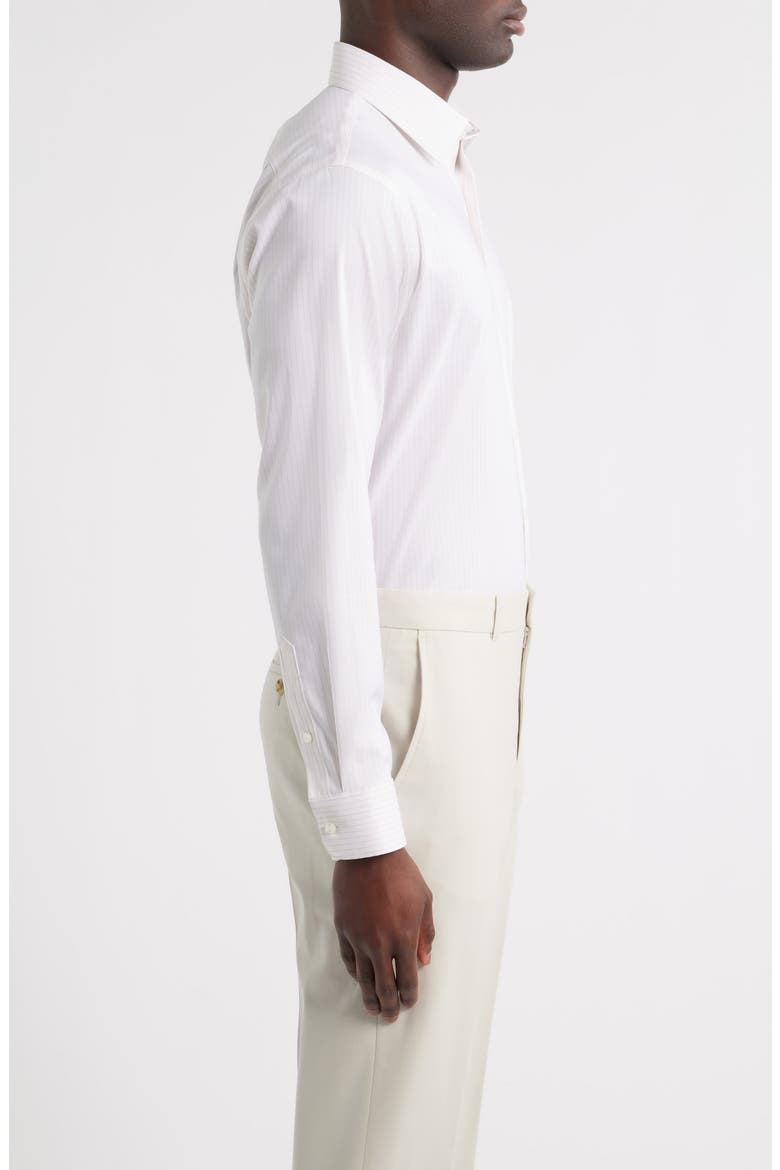Trim Fit Premium Performance Dress Shirt, Alternate, color, PINK IVORIS STRIPE