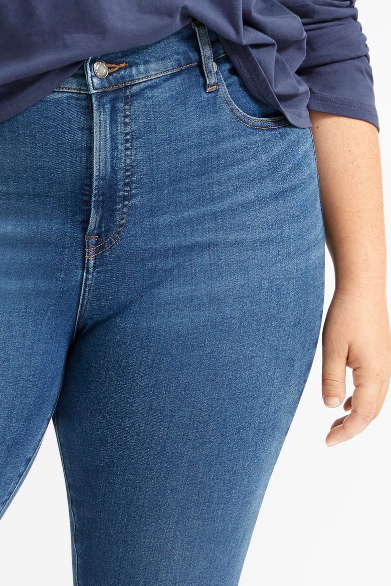 The Authentic Stretch Mid-Rise Skinny Jeans, Alternate, color, MID BLUE