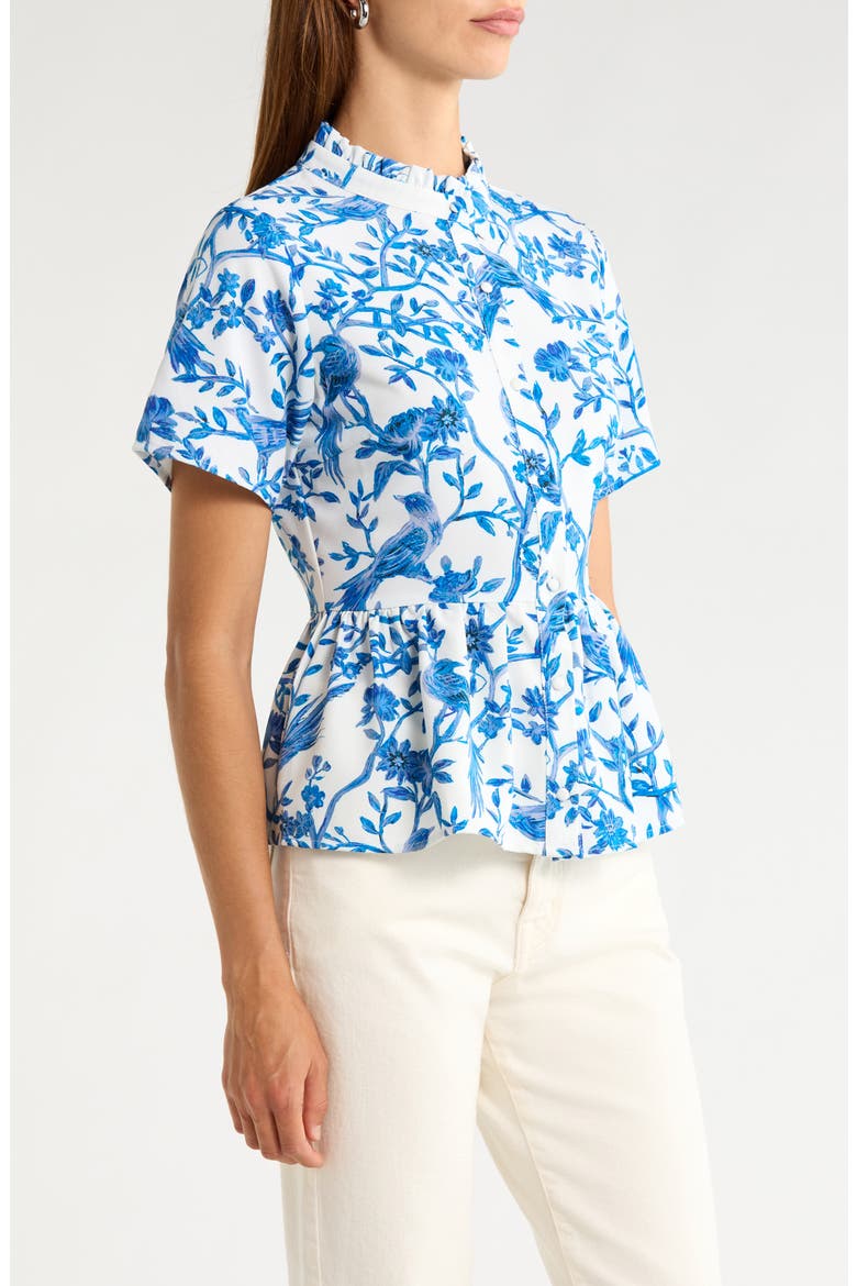 Ciela Floral Print Shirt, Alternate, color, WHTE-BLUES