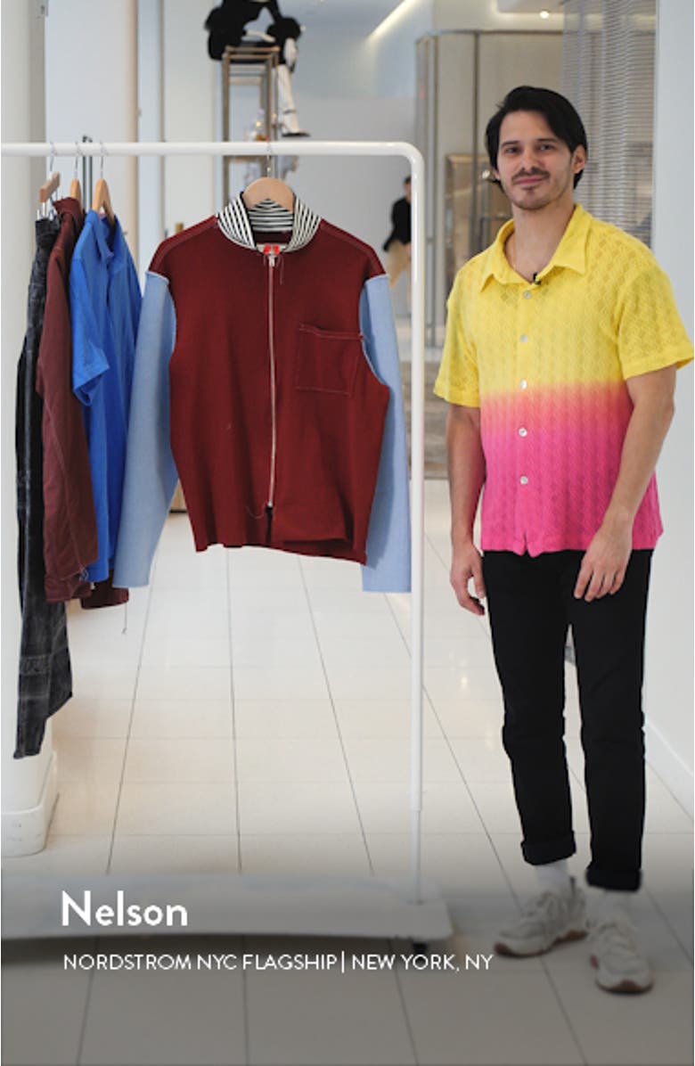 Zip-Up Mixed Knit Sweater, sales video thumbnail