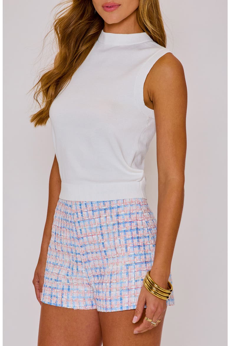 Perry Mock Neck Sleeveless Knit Top, Alternate, color, WHITE