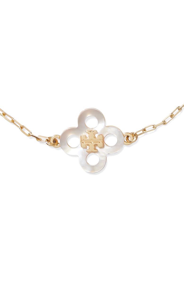 Tory Burch Forget Me Not Station Bracelet, Alternate, color, Tory Gold / Multi