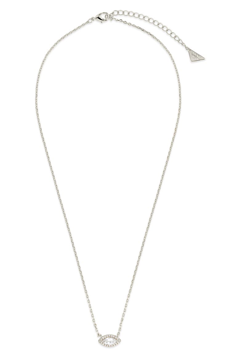 Jamie Marquise Cubic Zirconia Pendant Necklace, Main, color, SILVER