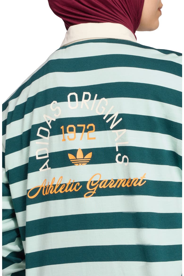 Athletic Department Stripe Oversize Rugby Shirt, Alternate, color, AURORA IVY/ GREEN TINT