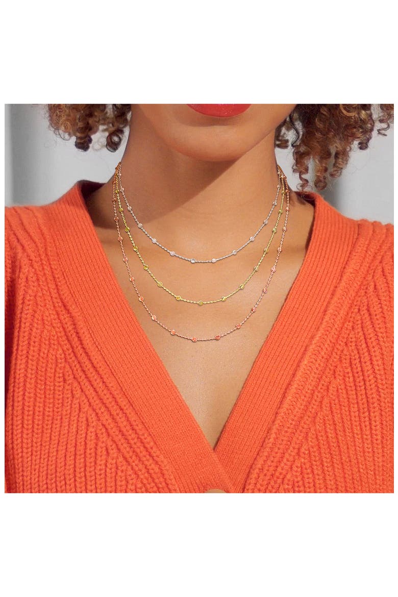 Three-Strand Ball Chain Necklace, Alternate, color, STERLING SILVER/ GOLD
