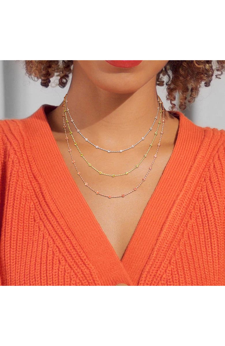 DELMAR Three-Strand Ball Chain Necklace, Alternate, color, Sterling Silver/ Gold