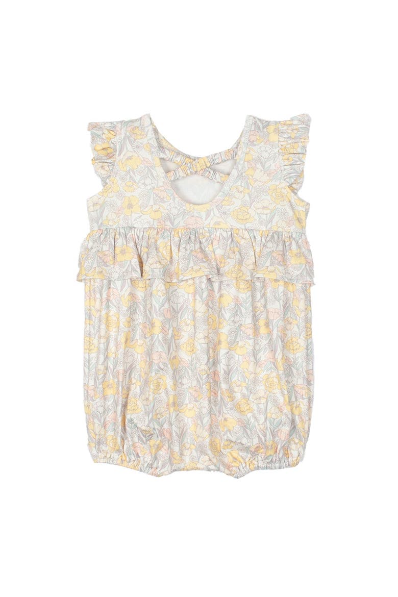 Mila Floral Baby Romper, Alternate, color, Yellow