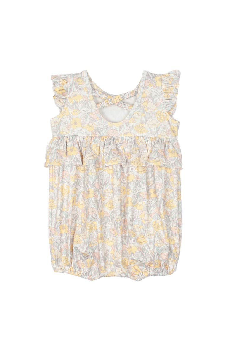 Mabel + Honey Mila Floral Baby Romper, Alternate, color, Yellow