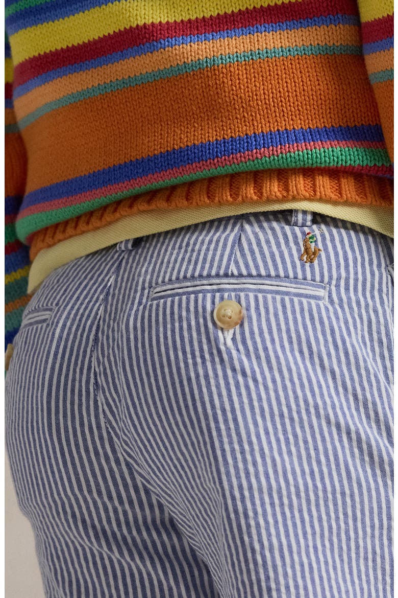 Kids' Stretch Cotton Seersucker Shorts, Alternate, color, BLUE SEERSUCKER