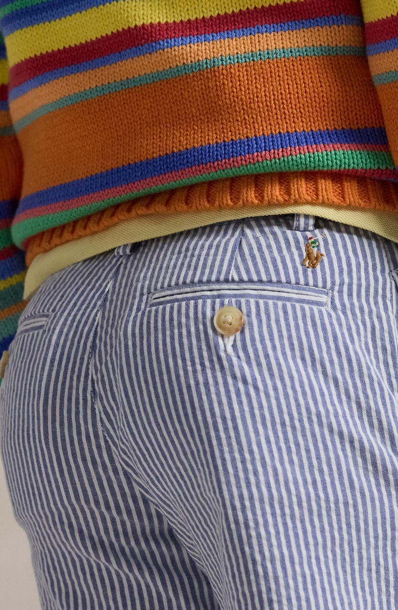 Polo Ralph Lauren Kids' Stretch Cotton Seersucker Shorts, Alternate, color, Blue Seersucker