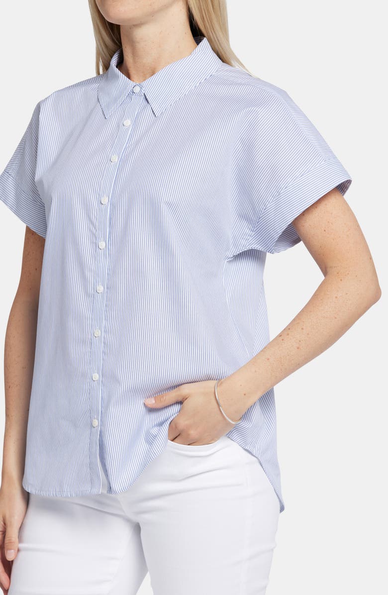 NYDJ Maya Stripe Short Sleeve Button-Up Shirt, Alternate, color, 