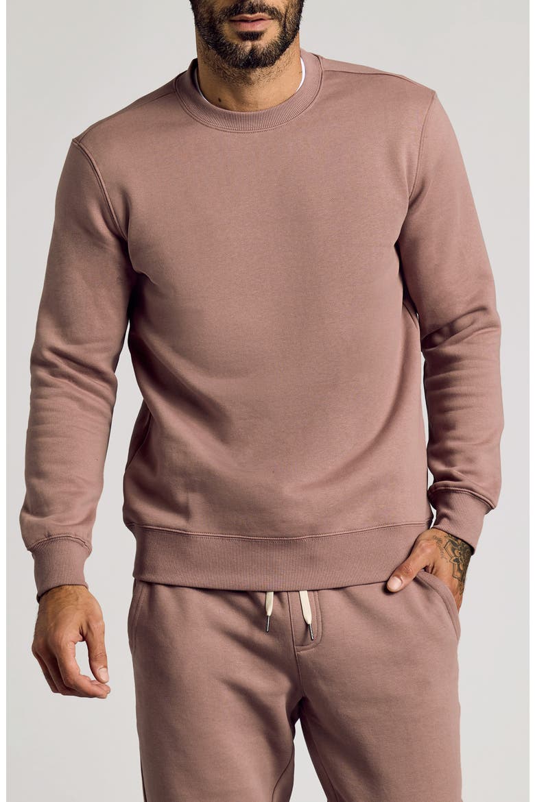Fleece Crewneck Sweatshirt, Main, color, SLATE MAUVE
