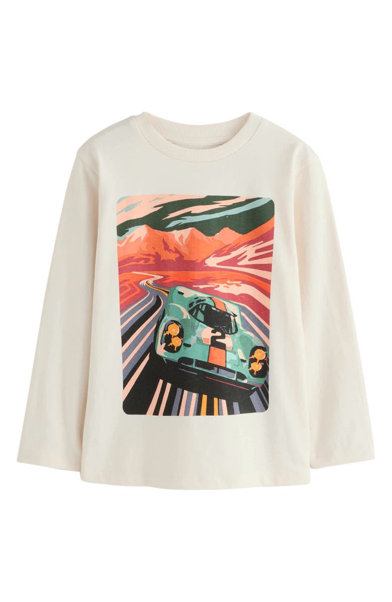 NEXT Kids' Race Car Long Sleeve Cotton Graphic T-Shirt, Main, color, Neutral