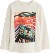 NEXT Kids' Race Car Long Sleeve Cotton Graphic T-Shirt