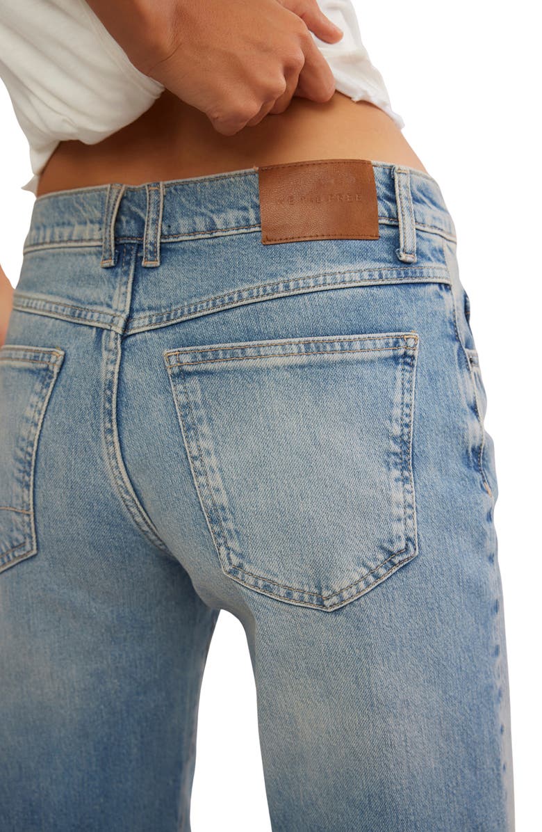 Free People We the Free Risk Taker Raw Hem Straight Leg Jeans, Alternate, color, Mantra