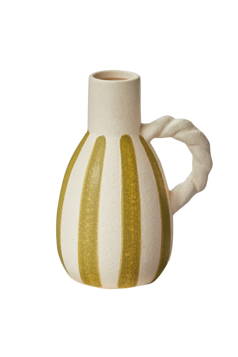 Small Green Stripe Decorative Vase for Everyday Home Decor, Main, color, Green