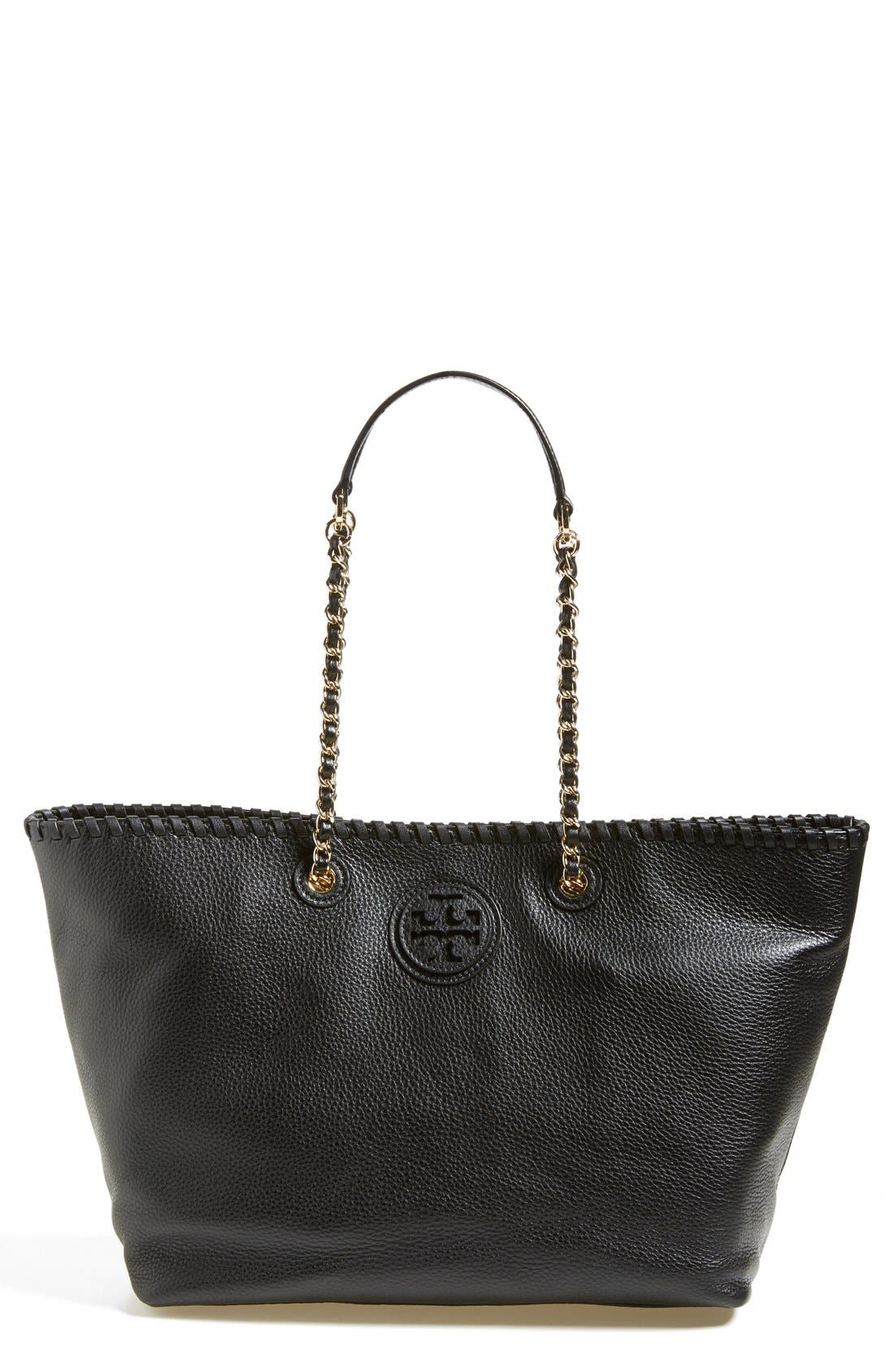 Tory Burch 'Marion' Leather Tote, Main, color, 
