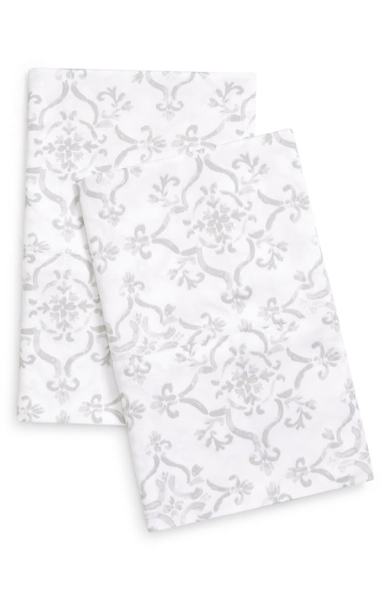 Boll & Branch Painted Tile Signature Hemmed Organic Cotton Sheet Set, Main, color, 